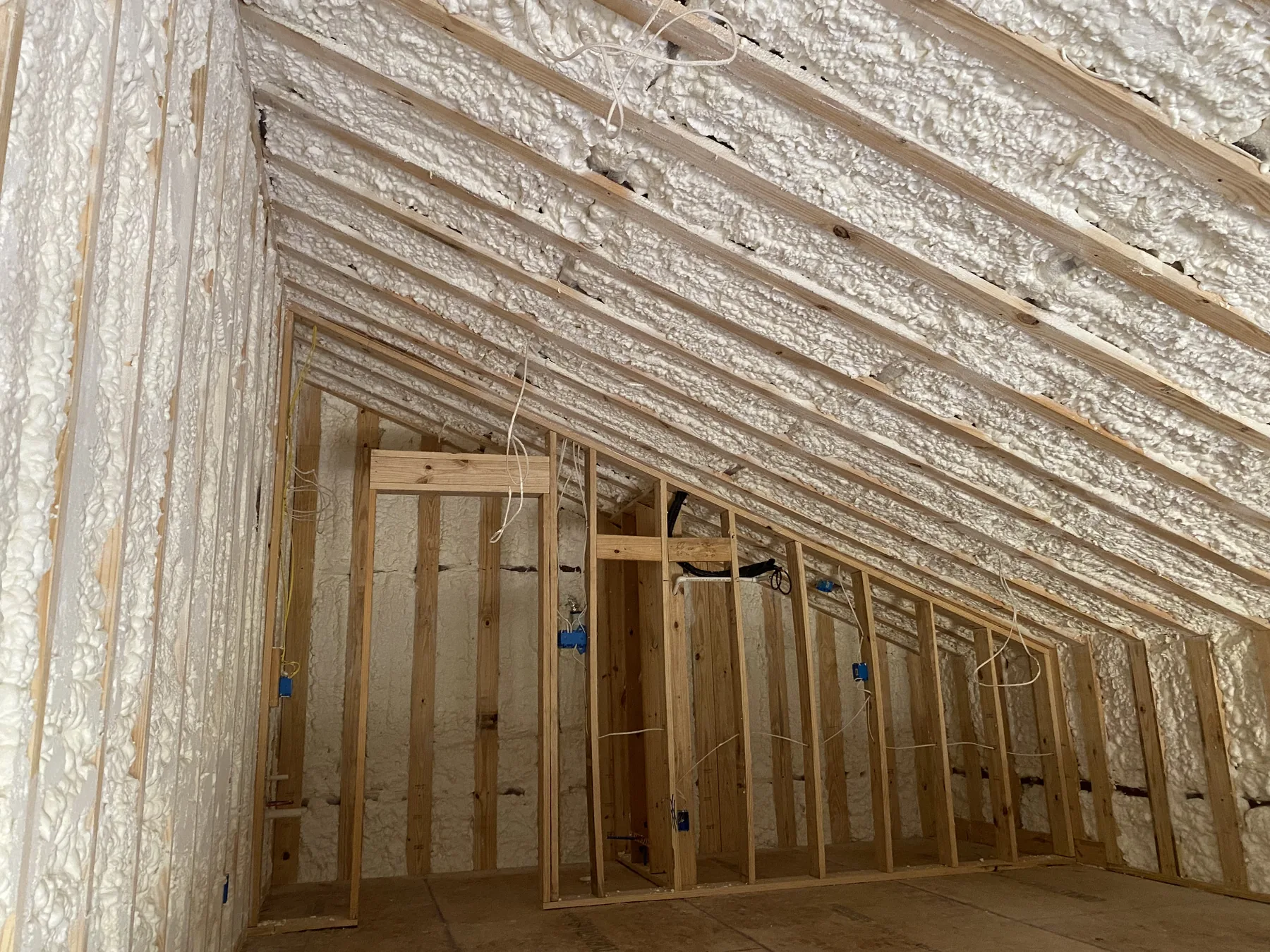 Glen Rose metal building interior before spray foam finish work