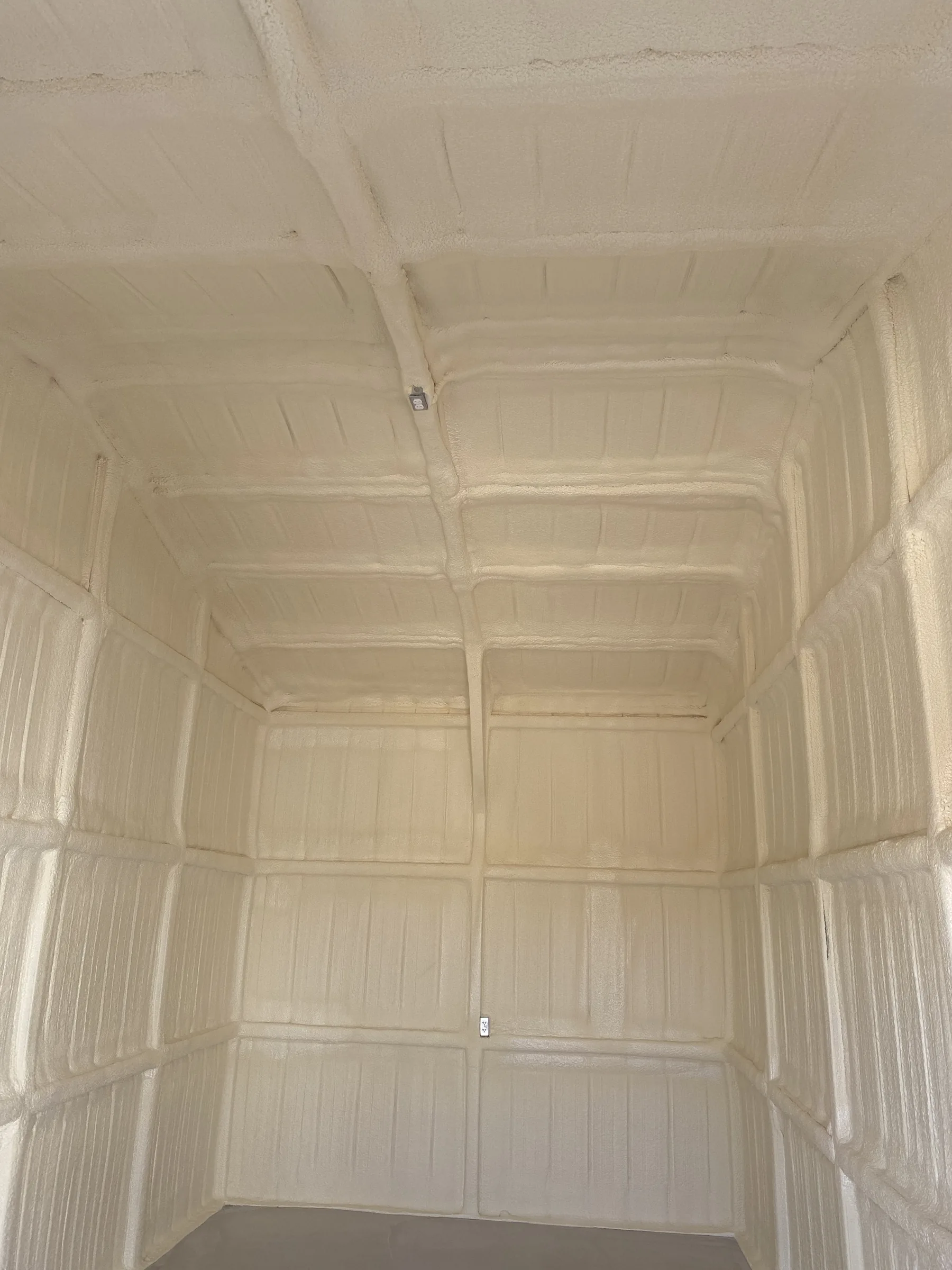 Iredell storage room after closed-cell spray foam
