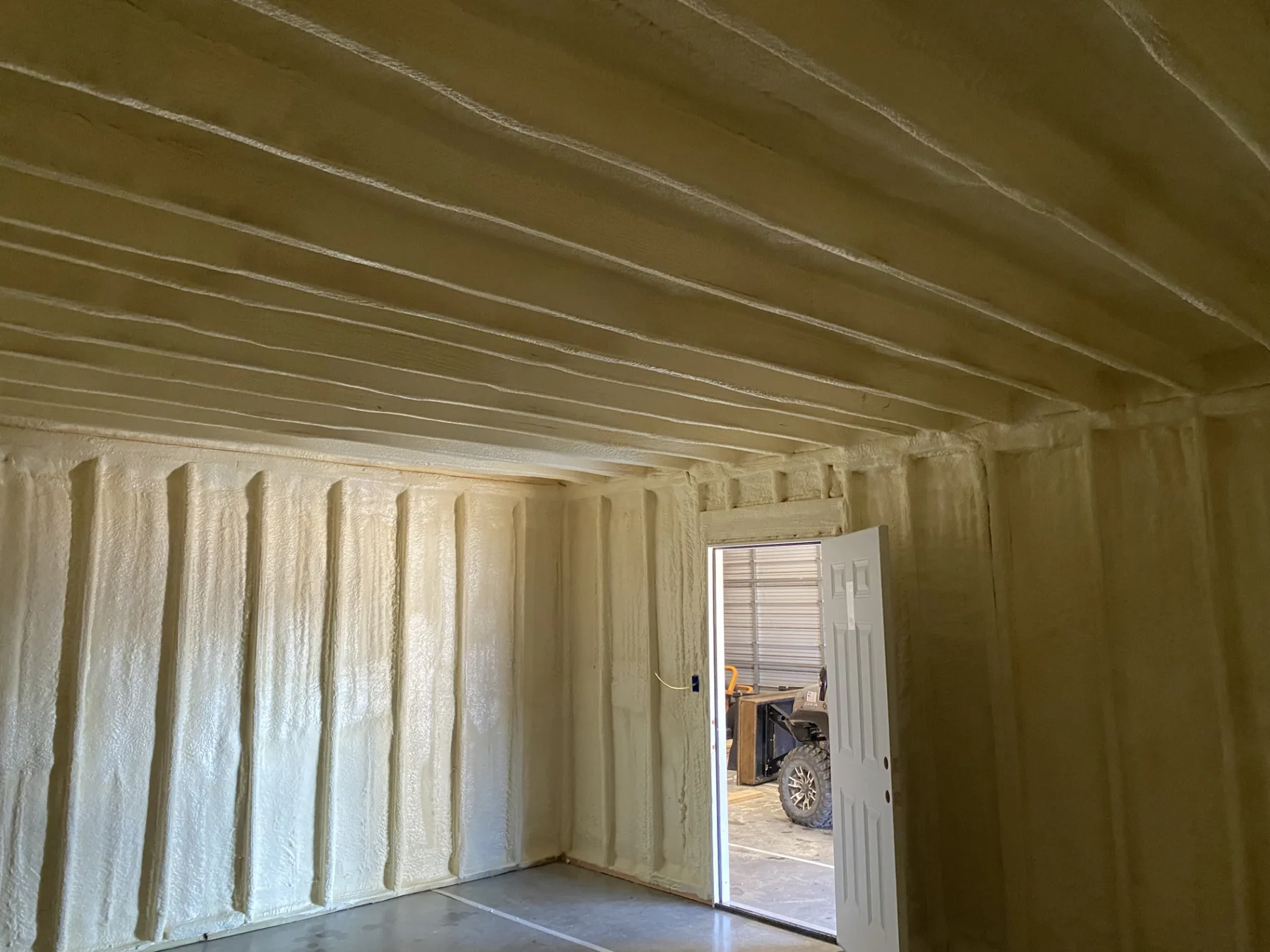 Meridian storage building after closed-cell spray foam
